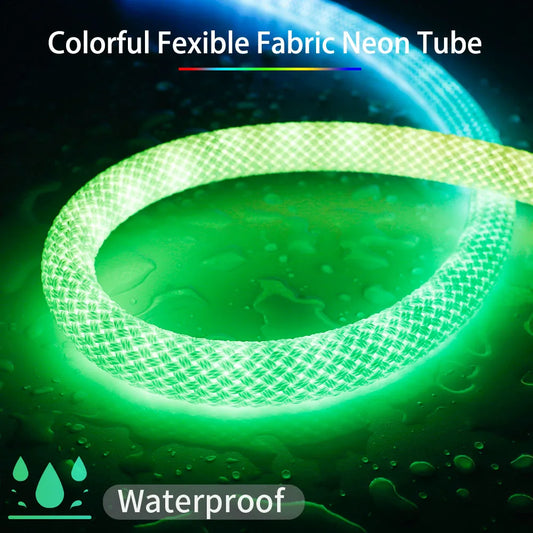 WS2812B / WS2811 5V Round Neon LED Strip – 360° RGBIC Flexible Silicone Tape, 50 LEDs/m, IP67 Waterproof