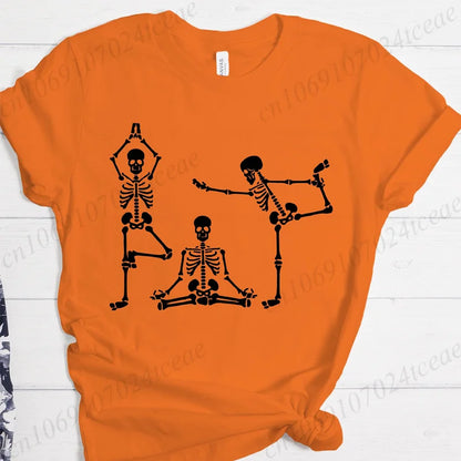 Skeleton Yoga Funny Halloween Shirt