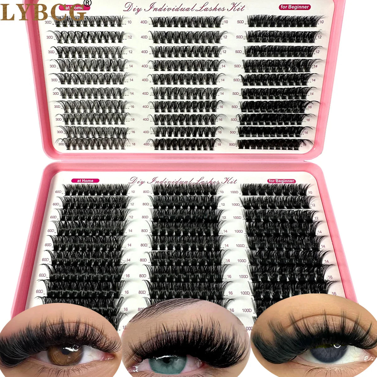0.07mm Soft Fluffy Lash Clusters – 30D–100D Volume Extensions (570pcs)