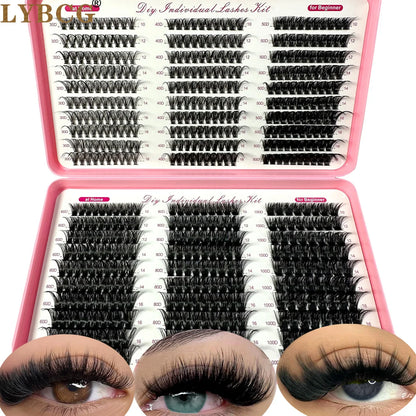 0.07mm Soft Fluffy Lash Clusters – 30D–100D Volume Extensions (570pcs)