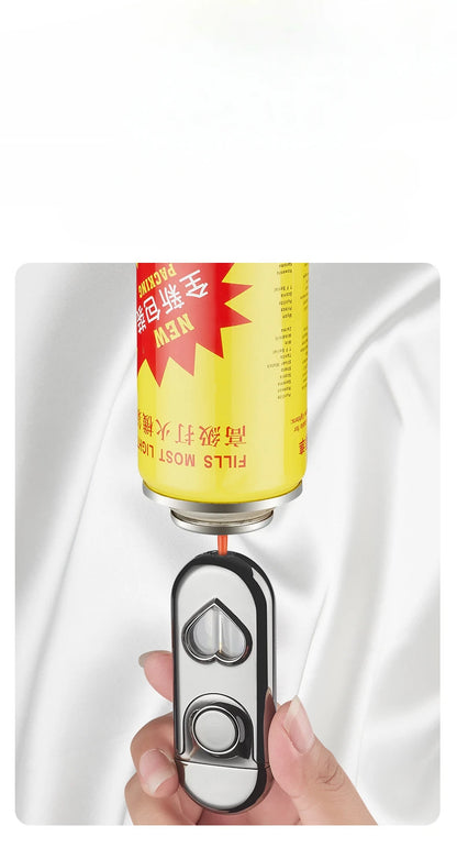 Double Flame LED Butane Metal Lighter