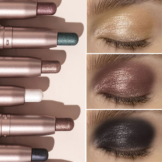 Double-Head Eyeshadow Stick – Shimmer & Matte Cream Pencil (Waterproof, Long-Lasting)