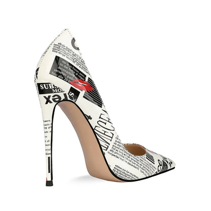 Graffiti Print Pointed Toe Stiletto Heels