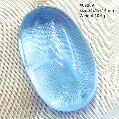 Natural Blue Topaz Quartz Pendant Necklace – Oval Healing Stone Jewelry