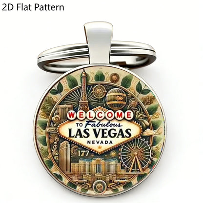 Vintage Las Vegas Welcome Keychain