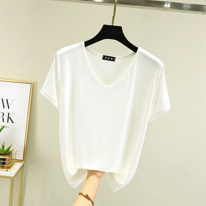 Women's Modal V-Neck Loose Fit T-Shirt