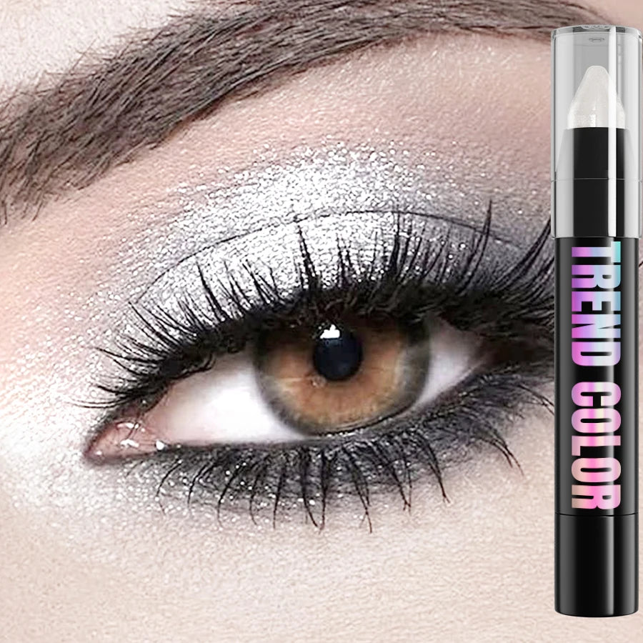 24-Color Pearlescent Glitter Eyeshadow & Eyeliner Pencil – Waterproof, Shimmer & Matte Eye Makeup
