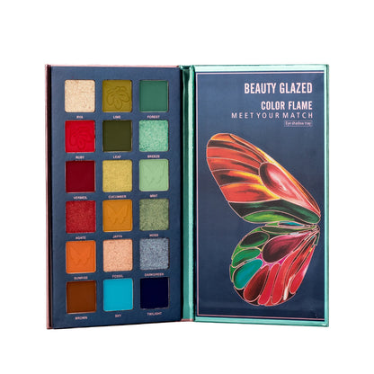 Butterfly 18-Color Eyeshadow Palette – Matte, Shimmer & Metallic Finishes