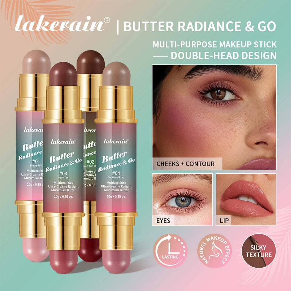 Butter Glow & Go Multiuse Stick – Dual-Ended Bronzer & Blush for Face, Eyes & Lips