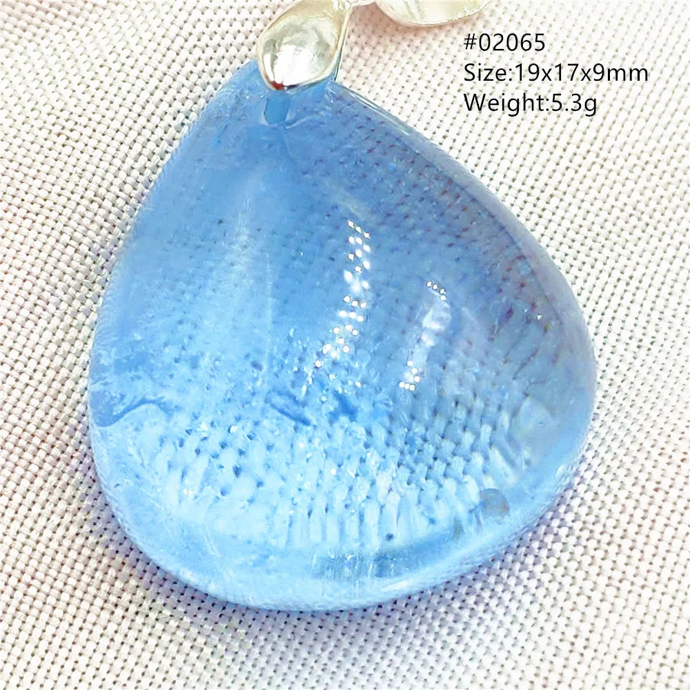 Natural Blue Topaz Quartz Pendant Necklace – Oval Healing Stone Jewelry