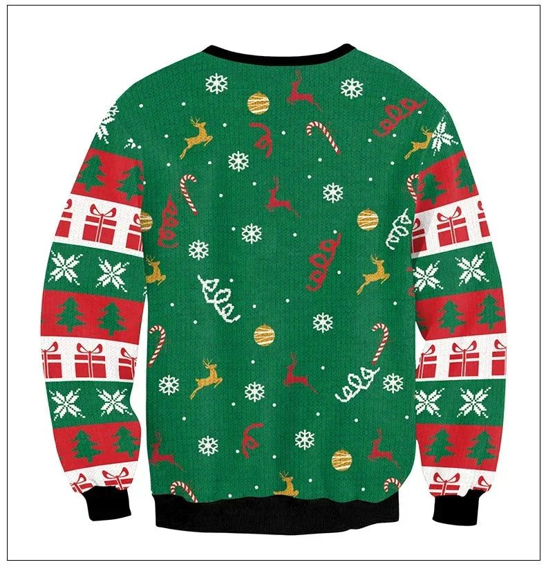3D Funny Green Ugly Christmas Sweater – Women’s Holiday Party Jumper 2025
