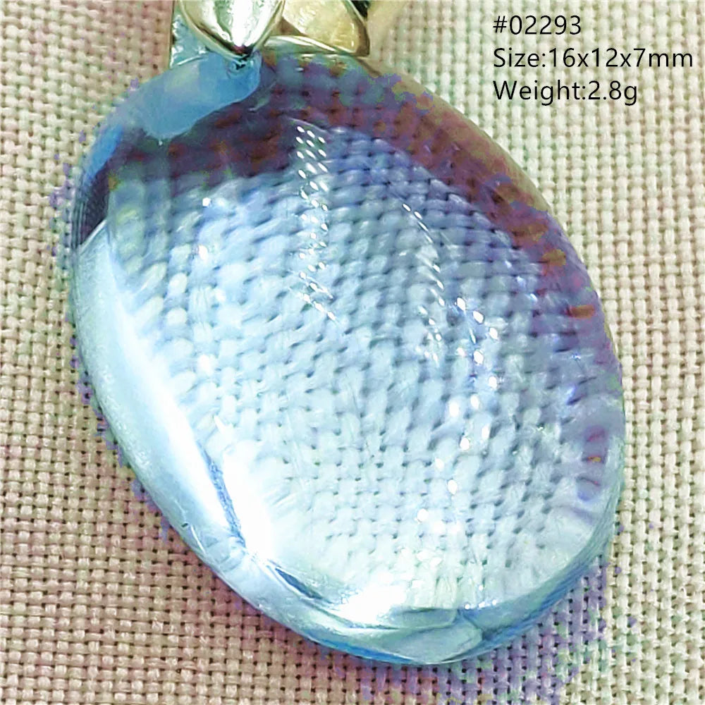 Natural Blue Topaz Quartz Pendant Necklace – Oval Healing Stone Jewelry