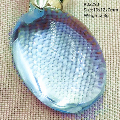 Natural Blue Topaz Quartz Pendant Necklace – Oval Healing Stone Jewelry