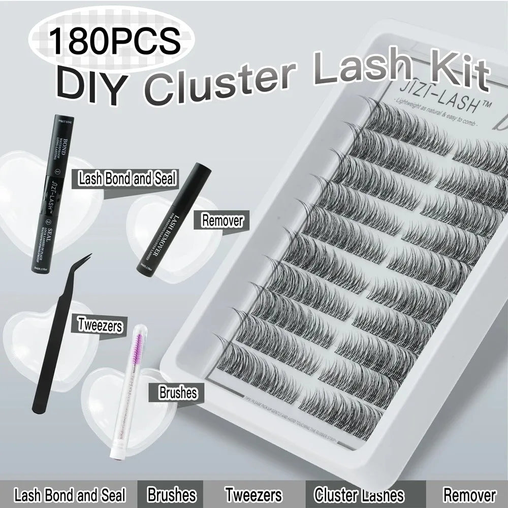 10 Rows Wispy Individual Cluster Lashes – CC Curl (12mm)