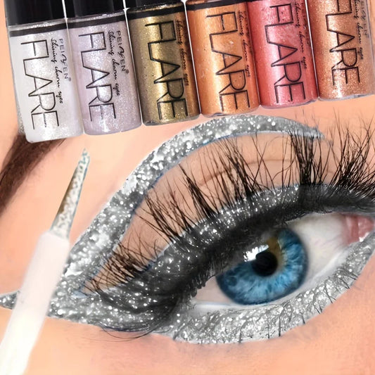 6PCS Flash Liquid Eyeliner Set – Shiny, Waterproof, Long-Lasting Colors
