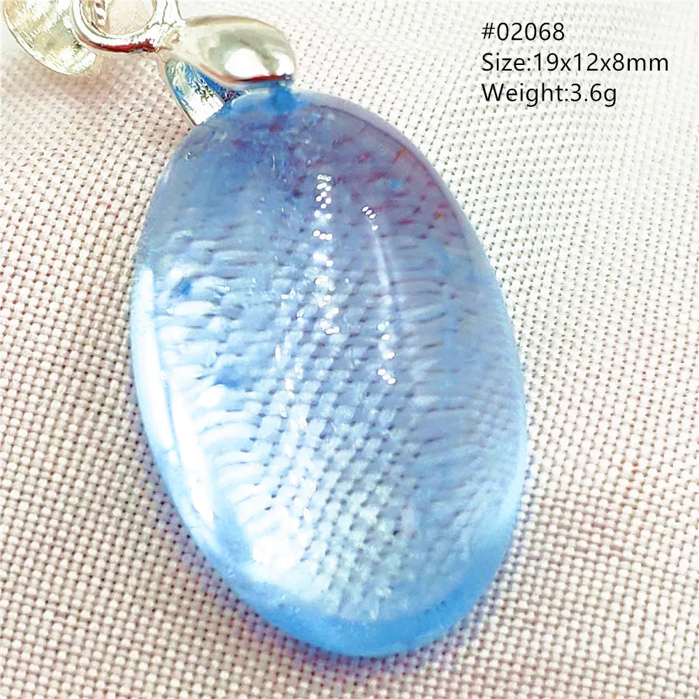 Natural Blue Topaz Quartz Pendant Necklace – Oval Healing Stone Jewelry