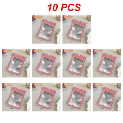 10pcs Holographic Smell-Proof Mylar Bags – Resealable Ziplock Pouches