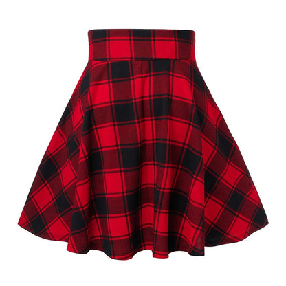 Black Checkered Pleated Gothic Mini Skirt – Punk Plaid Lace-Up Clubwear