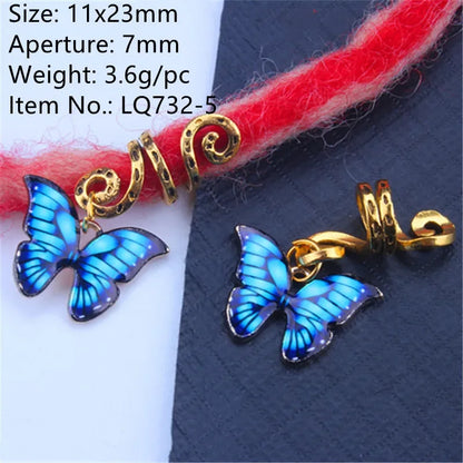 5pcs Butterfly Hair Beads