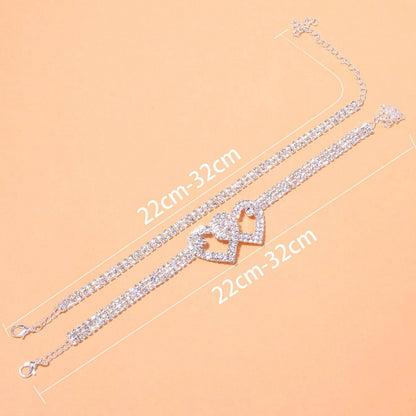Dazzling Cubic Zirconia Anklet – Women’s Silver Chain Barefoot Sandal Jewelry