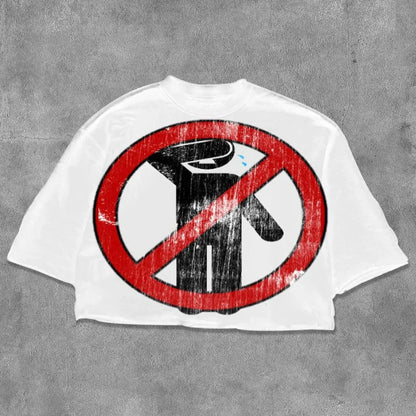 No Emotion Cropped Streetwear T-Shirt