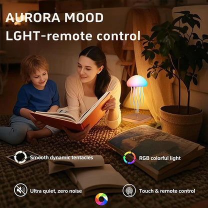 LED Jellyfish Lamp with 9 Tentacles – Colour Gradient Light Effects & Remote Control