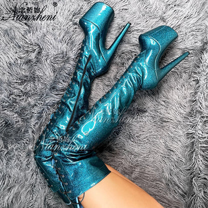Gothic Over-the-Knee Platform Boots