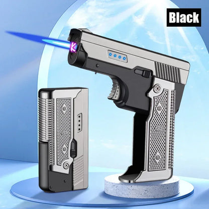 Windproof Gas-Electric Plasma Lighter – USB Type-C Rechargeable Folding Gun-Shaped Torch