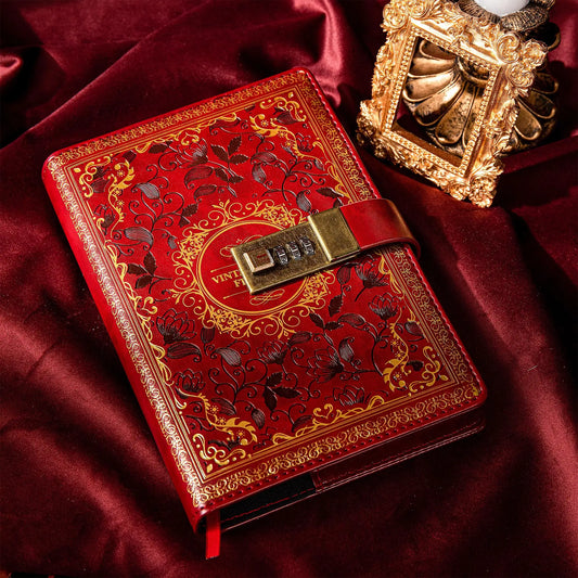 A5 Retro Password Lock Notebook – PU Leather Journal with Privacy Lock for Writing & Diary