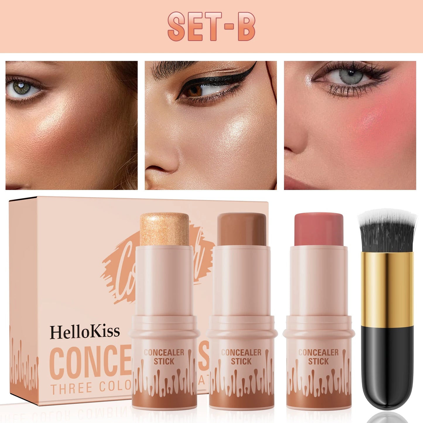 Contour Stick Set – Matte Finish Highlighter & Shadow Duo for Flawless V-Face Sculpting