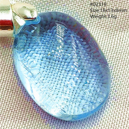 Natural Blue Topaz Quartz Pendant Necklace – Oval Healing Stone Jewelry