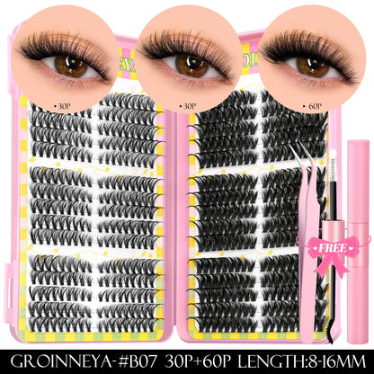 Lash Clusters Kit – 540PCS Cat-Eye Lash Extension Set with Bond & Seal
