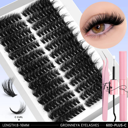 Lash Clusters Kit – 540PCS Cat-Eye Lash Extension Set with Bond & Seal