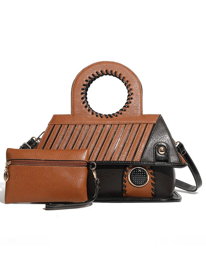 Large Capacity Women’s Leather Purse – Fashion Top Handle & Crossbody Handbag