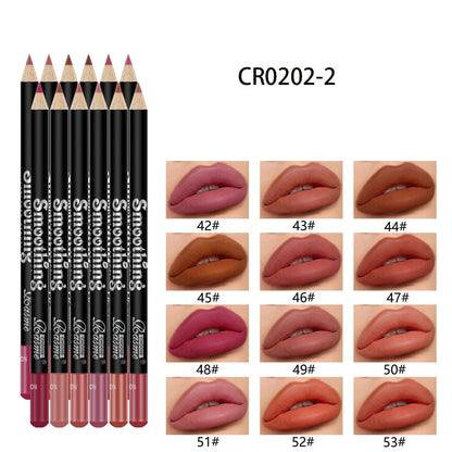 12PCS Matte Lip Liner Pencil Set