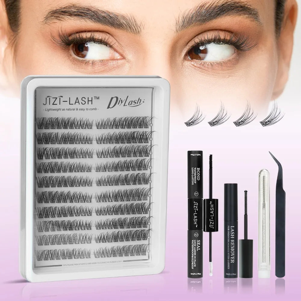 10 Rows Wispy Individual Cluster Lashes – CC Curl (12mm)