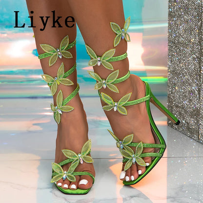 Rhinestone Butterfly Heels