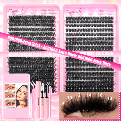 DIY Lash Extension Kit – 720pcs Individual Lash Clusters with Bond & Seal