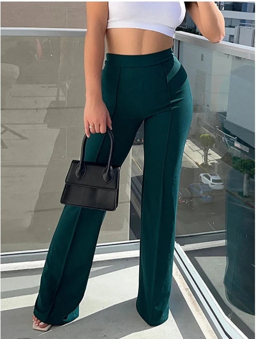 Women’s Classic Bell Bottom Pants – Slim Fit Office & Streetwear Trousers