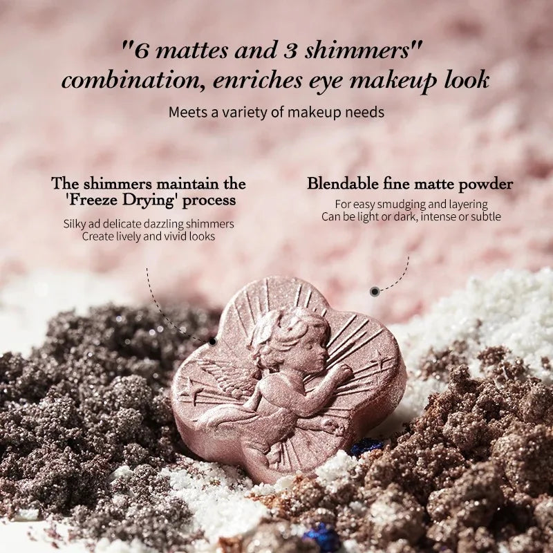 Little Angel 9-Color Eyeshadow Palette – Shimmer & Glitter Finishes