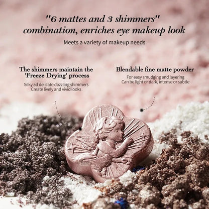 Little Angel 9-Color Eyeshadow Palette – Shimmer & Glitter Finishes