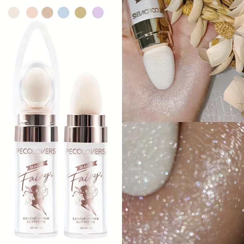 Shimmer Fairy Powder Highlighter – Loose Glitter Wand for Face & Body Glow