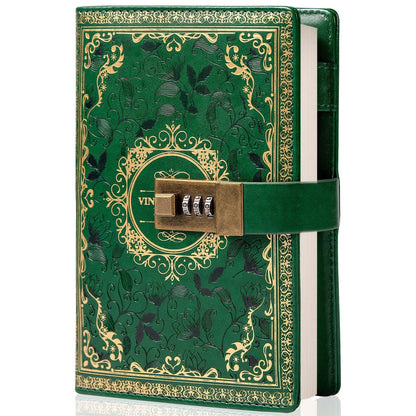 A5 Retro Password Lock Notebook – PU Leather Journal with Privacy Lock for Writing & Diary
