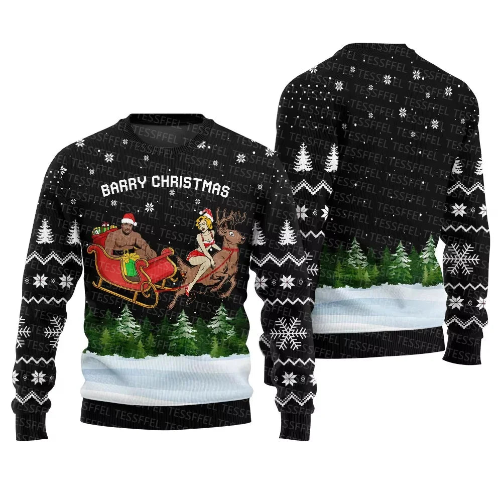 Cosplay Santa Claus Ugly Christmas Sweater – 3D Print Harajuku Graffiti Pullover