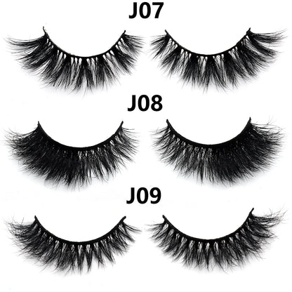3D Mink Lashes – Fluffy Crisscross Wispy Strip Lashes 1 Hard Box