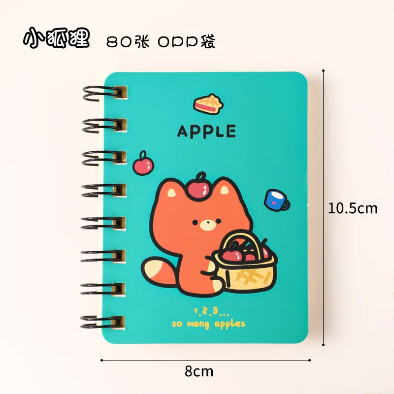 Kawaii Cartoon Animals Mini Spiral Notebook – A7 Planner & School Supplies