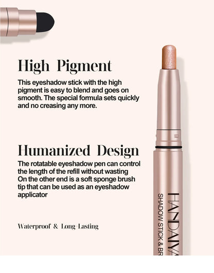 Double-Head Eyeshadow Stick – Shimmer & Matte Cream Pencil (Waterproof, Long-Lasting)