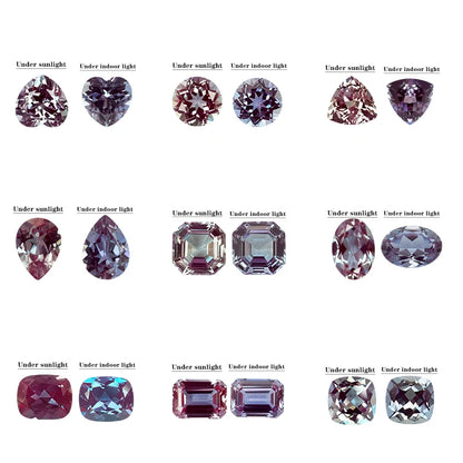 Lab-Grown Color Change Alexandrite Gemstone Beads – Certified Oval or Cushion Cut
