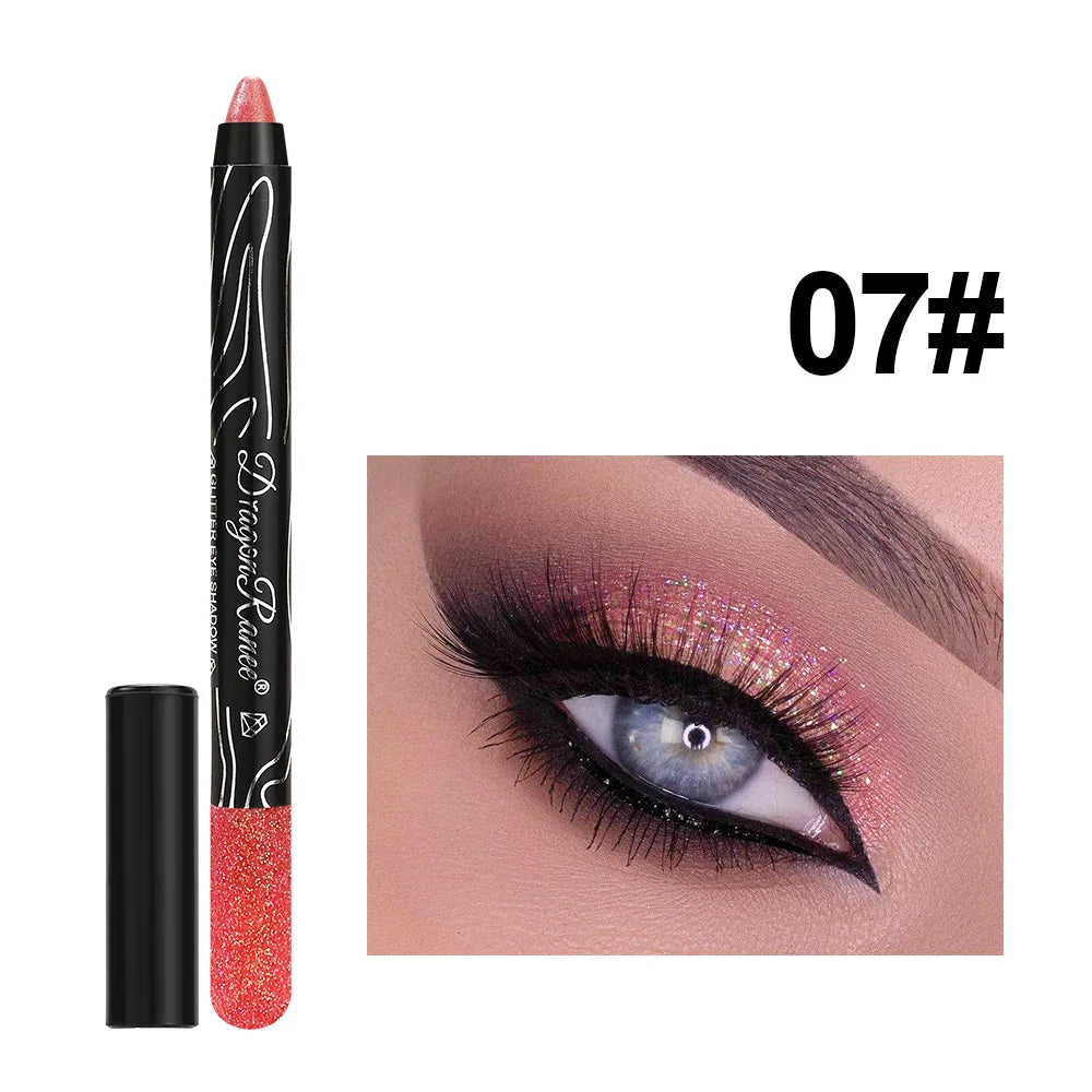 Glitter Eyeshadow & Eyeliner Pencil Set (12 Colors)