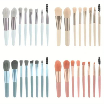 8-Piece Makeup Brush Set – Soft & Fluffy Blending Tools